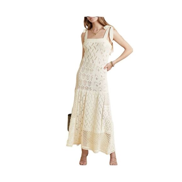 Zimmermann Dresses & Skirts - Zimmermann Anneke Pointelle Knit Cotton Midi Dress Size 3 (8-10)